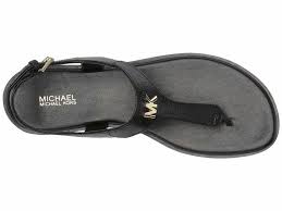 Michael Michael Kors Women Black Tumbled Leather Brady Thong Flat Sandals 724usa