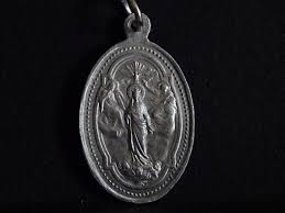 Brotherhood of the Three Ave Maria Blois, Fleur De Lys. Frence . Religious  Vintage Pendant Medallion Holy Charm Medal