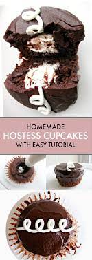 Homemade Hostess Cupcakes Chocolate Cupcakes With Cream Filling Recipe Cupcake Recipes Chocolate Hostess Cupcakes Desserts