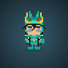 Famous Characters In Pixel Art Dragon Shiriu From Seinto Seiya Saint Seiya Knight Of The Zodiac I Los Caballeros Del Zodiaco Saint Seiya Punto De Cruz