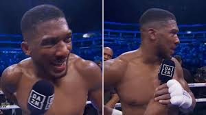 Anthony Joshua made everyone cringe in his post-fight interview, even the  crowd groaned