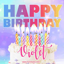 Check spelling or type a new query. Animated Happy Birthday Cake With Name Violet And Burning Candles Download On Funimada Com