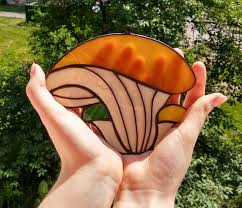 Stained Glass Mushroom Suncatcher Mushroom Decor Patio Decor Unique Gift  for Friends Sun Catcher Window Hanging Garden Lover Gift