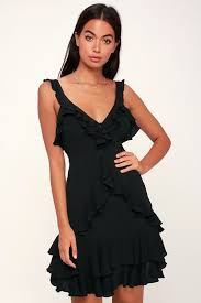 Carmela Black Ruffled Mini Dress Mini Dress Fashion Black Ruffle