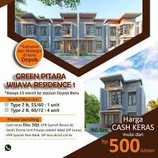 105m 2 (7x15) luas bangunan: Rumah Dijual Di Pitara Depok Green Pitara Wijaya Residence Kpr Syariah