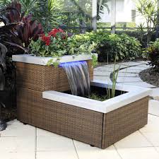 Two Tier Illumifalls Patio Pond By Smartpond Smartpond Patiopond Waterfeature Backyard Garden Diy Backyard Garden Landscape Backyard Garden