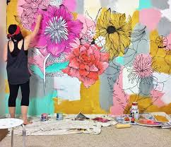 Painting A Statement Wall Tips And Tricks Flower Mural Wall Painting Flower Bedroom