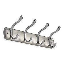 Interdesign Bruschia Wall Mount 4 Hook Rack Bed Bath Beyond Entryway Storage Rack Wall Mount Rack Wall Mounted Storage