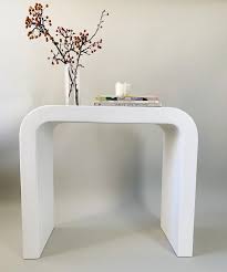 The Marit Smooth Plaster Waterfall Console Table Etsy In 2020 Console Table Furniture Table Design