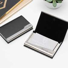 Ensure that your business cards are as crisp and impressive as the day they were printed by using a business card holder to protect them. Personalised Leather Business Card Holder By Hurleyburley Man Notonthehighstreet Com