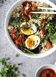 This miso ramen recipe is from the japanese restaurant bone daddies. Bacon And Egg Ramen How Sweet Eats Recipe Healthy Ramen Food Bacon Recipes