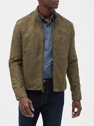 Banana Republic Factory Vegan Suede Jacket In Green For Men Lyst