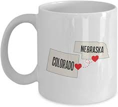 The distance between cities in nebraska (us) distance chart below is straight line distance (may be called as flying or air distance) between the two locations in nebraska (us) calculated based on their. Amazon Com Colorado And Nebraska White Ceramic Coffee Mug Tea Cup Long Distance States Relationships Gifts For Him Her Friends Family Kitchen Dining