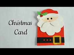 Diy Santa Christmas Card How To Make Christmas Greeting Card Simple And Easy Christmas Card For Kids Christmas Cards Kids Christmas Cards To Make Christmas Greeting Cards Diy