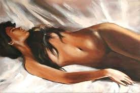 Nacktes Mädchen Malerei im Akt-Stil Ölgemälde Nacktes Mädchen auf dem Bett  liegend nackt neues Handwerk des Künstlers der Moderne in der Größe 60x90cm  verfügbar haben Sie jetzt den Artikel G03045 bei uns