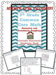 5th Grade Common Core Math Geometry And Coordinate Graphing Printables With Answer Keys 102 Problems These Wi Math Math Methods Common Core Math Standards