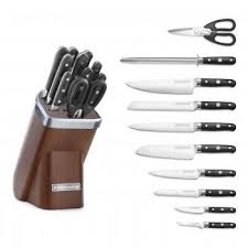 Kitchenaid Professional Series 11 Piece Cutlery Set Dark Ash Wood 239 Best Price On The Market Free World Shippi Kitchen Aid Cutlery Set Knife Block Set