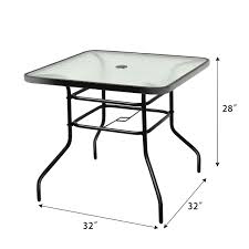 Did you scroll all this way to get facts about mosaic patio table? Costway 32 Patio Square Table Tempered Glass Steel Frame Outdoor Pool Yard Garden Walmart Com Walmart Com