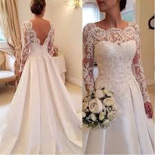 The long sleeve wedding dresses comprises designers' costumes, having supple and downy textures, embellished with the best available trims, jewels and rhinestones on gorgeous necklines and bodices. 2016 Elegant Vestido De Renda Lace Long Sleeve Wedding Dress Open Back A Line Bridal Gowns Plus Size Satin W3816 Bridal Gown Sleeved Weddinglong Sleeve Wedding Aliexpress