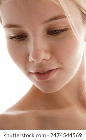 Portrait Woman Looking Down Photos, Images & Pictures