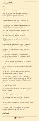 These are the best examples of mother daughter thank you poems written by international poets. Curriculum Vitae Poem By Lisel Mueller