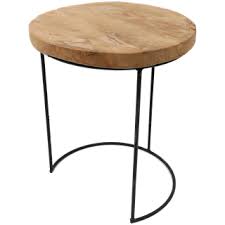Table D Appoint En Teck Ronde Deco Action Table D Appoint Ronde Table D Appoint