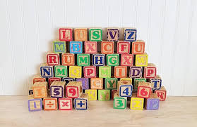 These vintage wooden letters can be used for creating diy home decor projects. Vintage Large Wood Alphabet Blocks Lot Of 57 Wooden Blocks Etsy Alphabet Blocks Block Lettering Toy Blocks