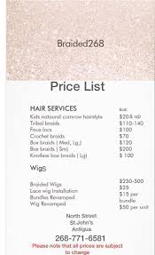 Bohemian goddess box braids is 200$ for mid back length no curly hair provided. Braided268 Please See Below Price List Of Services Facebook