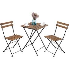Amazon Com Leisure Zone Outdoor Folding Bistro Set 3 Piece Patio Table And Chairs Set Metal And So Wicker Dining Chairs Outdoor Chairs Outdoor Furniture Sets