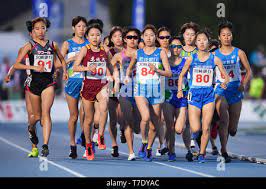 Nobeoka Women's 5000m B at Nishishina Athletic Field, Miyazaki, Japan.Ä  Credit: MATSUO. 4th May, 2019. (L-R) Mana Taniguchi, Narumi Kobayashi, Ä  Sakie Arai, Momoka Kawaguchi Athletics : The 30th Golden Games in