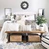 In this unique bedroom, quirky wall decors bring together a traditional feel. 1