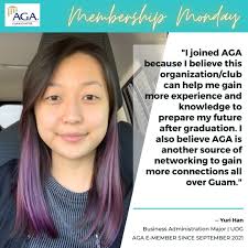 ☆ 2022 MEMBERSHIP MONDAYS ☆ Yuri Han, Business Administration Major PY  2021-2022 AGA Guam Chapter E-Member #AGAguamchapter