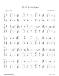 Original key not angka f. All Of Me John Legend Free Piano Sheet Music Piano Chords