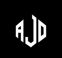 AJO letter logo design with polygon shape. AJO polygon and ...