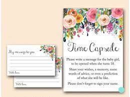 Floral Garden Time Capsule Baby Shower Game Magical Printable