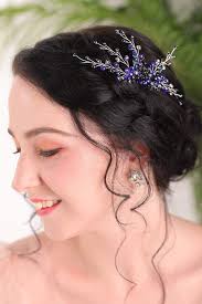 To create the decoration we will use: Fxmimior Wedding Hair Comb Blue Sapphire Bridal Hair Accessories For Bride And Bridesmaids Navy Blue Wedding Hair Piece Women Crystal Hair Clip Hair Jewelry For Wedding Party And Prom Hair Brushes Dhgate Com