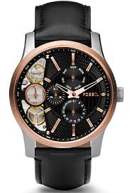 Montre fossil homme fs5304 cuir marron. Montre Fossil Twist Me1099 Noir Montres And Co