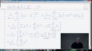 Extra Math Lecture 1 The Derivation Of The Variance Formula Youtube