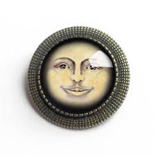 Moon Brooch Silver Man Brooch Victorian Man In The Moon Brooch, Handmade In  Detroit