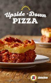 Crust Up Premium Sausage Down This Upside Down Pizza Recipe Is Literally A Pizza Turned Upside Down Your Guests Wil Upside Down Pizza Recipes Pizza Recipes