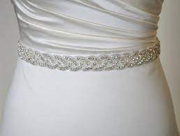 Bridal Waist Band Diamond Belt Rhinestone Bead Trim Diamante Trim All Around Wedding Dress Belt Bling Belt Bridal Band Diamond Trim Cintos De Casamento Noivado Bordados A Mao
