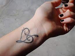 Temporary tattoo bass treble clef heart 2 wrist tattoos color: Treble Clef Tattoo Designs 30 Superb Collections Design Press