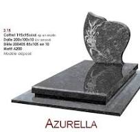 France Headstone with Color Etching in Granite