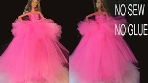 From dresses to diapers, jackets to jammies, these tiny fashions keep dollies looking cute! Diy Barbie Dresses How To Make Barbie Doll Dress No Sew Doll Clothes Barbie Dress Doll Dress Doll Clothes Barbie