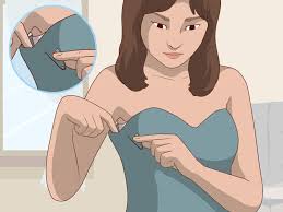 Depending on your preference, you can opt to lean over or lie on your back when doing this taping method. 4 Ways To Keep A Strapless Dress Up Wikihow