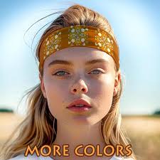 Mandala Headband. Stretchy Head Band. Boho Headwrap. Bohemian 70's  Hairband. Colorful Head Wrap. 60's Beach Headband. Mandala Hair Accessory