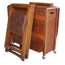 Vintage 68 Wood Folding Dining Table With Four Chairs Set Wooden Dining Tables Foldable Dining Table Folding Dining Table