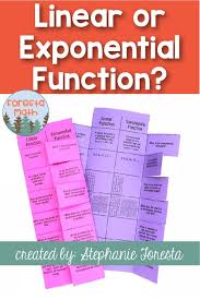 Linear Or Exponential Function Math Foldable Exponential Functions High School Math Lessons Math Foldables