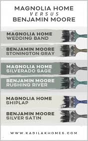 I have a local benjamin moore dealer near me. Magnolia Home Paint Colors Match To Benjamin Moore Magnolia Homes Paint Farmhouse Paint Colors Matching Paint Colors