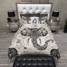 Lightweight Boho Tribal Elephant Bedding Tribal Style Elephant Comforter Cover Duvet Bedding Sets Elephant Bedding Duvet Bedding